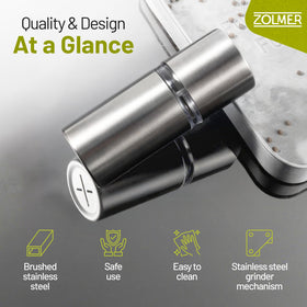 ZOLMER nutmeg grinder easy to clean for busy kitchens