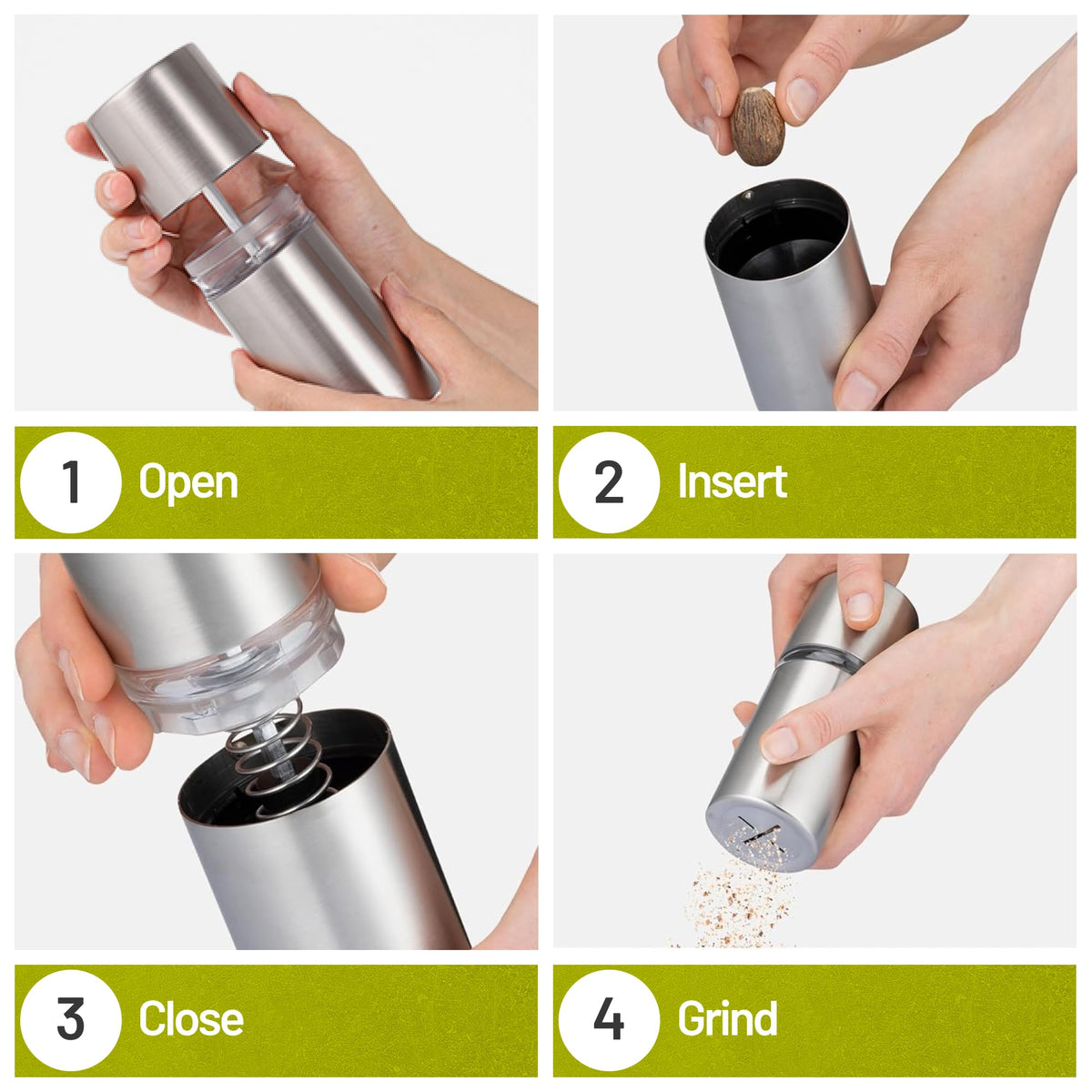 ZOLMER nutmeg grinder storage compartment preserving aroma