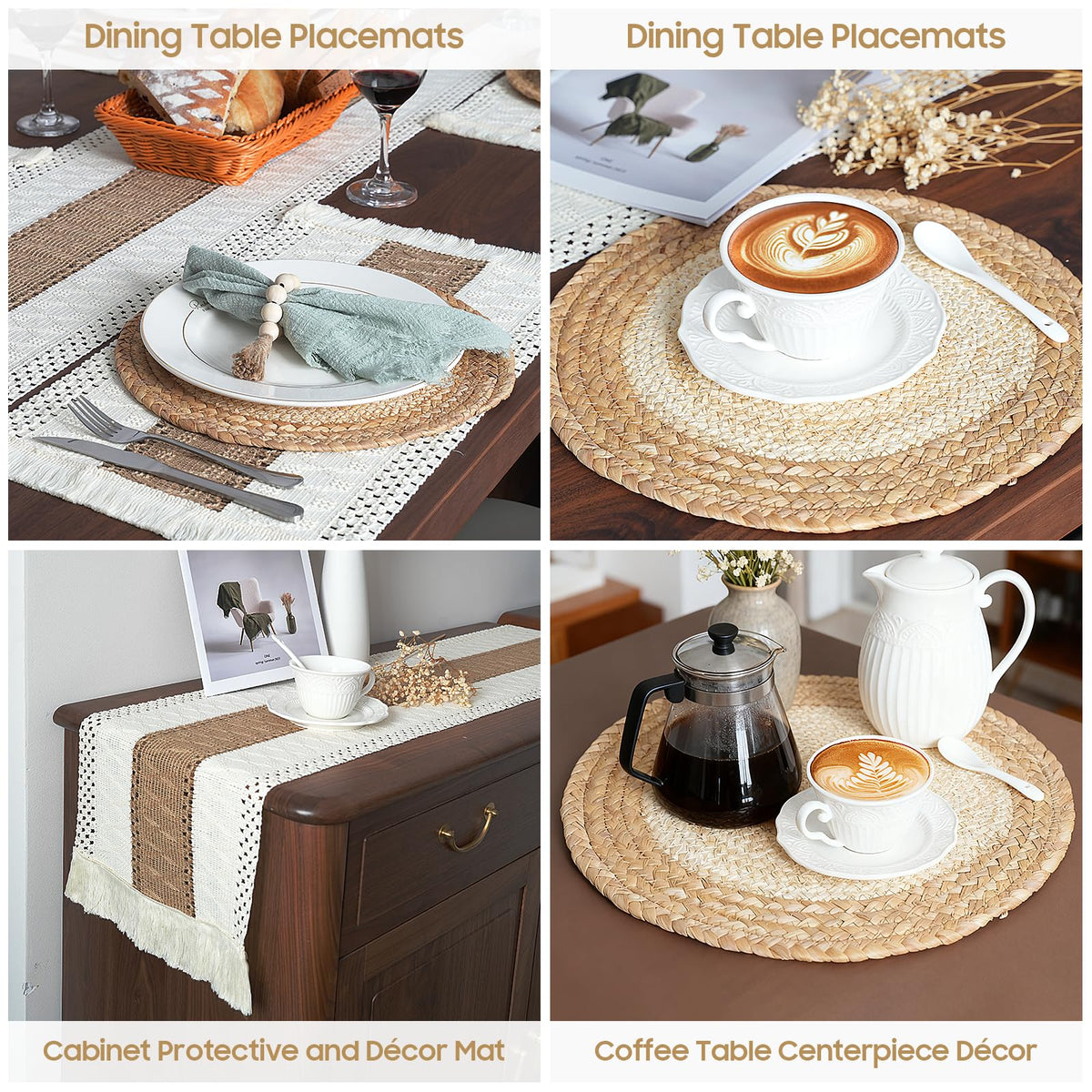 Zology cotton tassels on placemats add soft texture and decorative flair