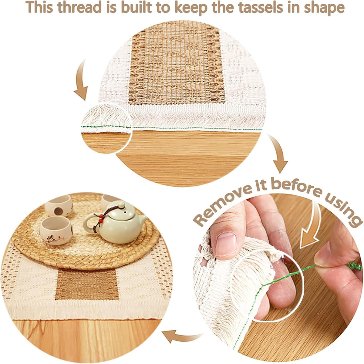 Zology square burlap placemat durable rustic style for daily meals