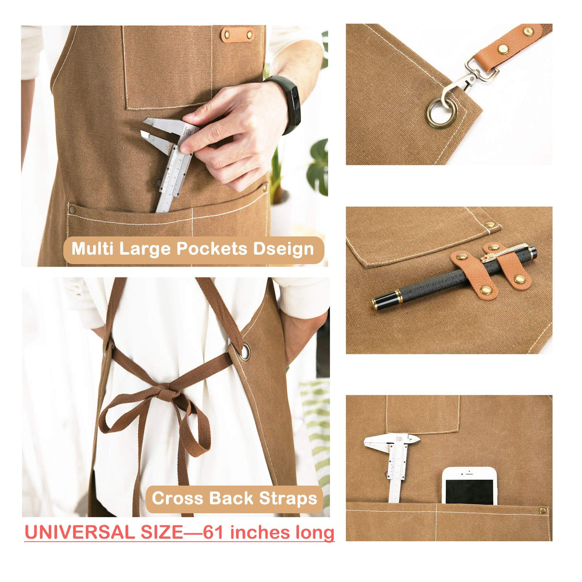 ZOMAO 26 by 30 inch coverage protects clothing from spills and stains.