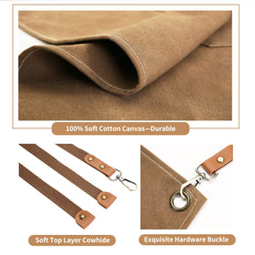 ZOMAO apron featuring three pockets and a headphone loop for organized work.