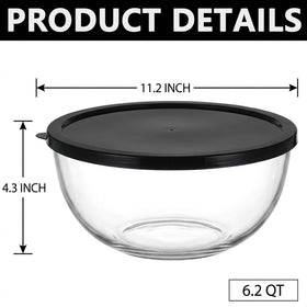 Zombcame clear glass bowl with lid showcased for secure storage