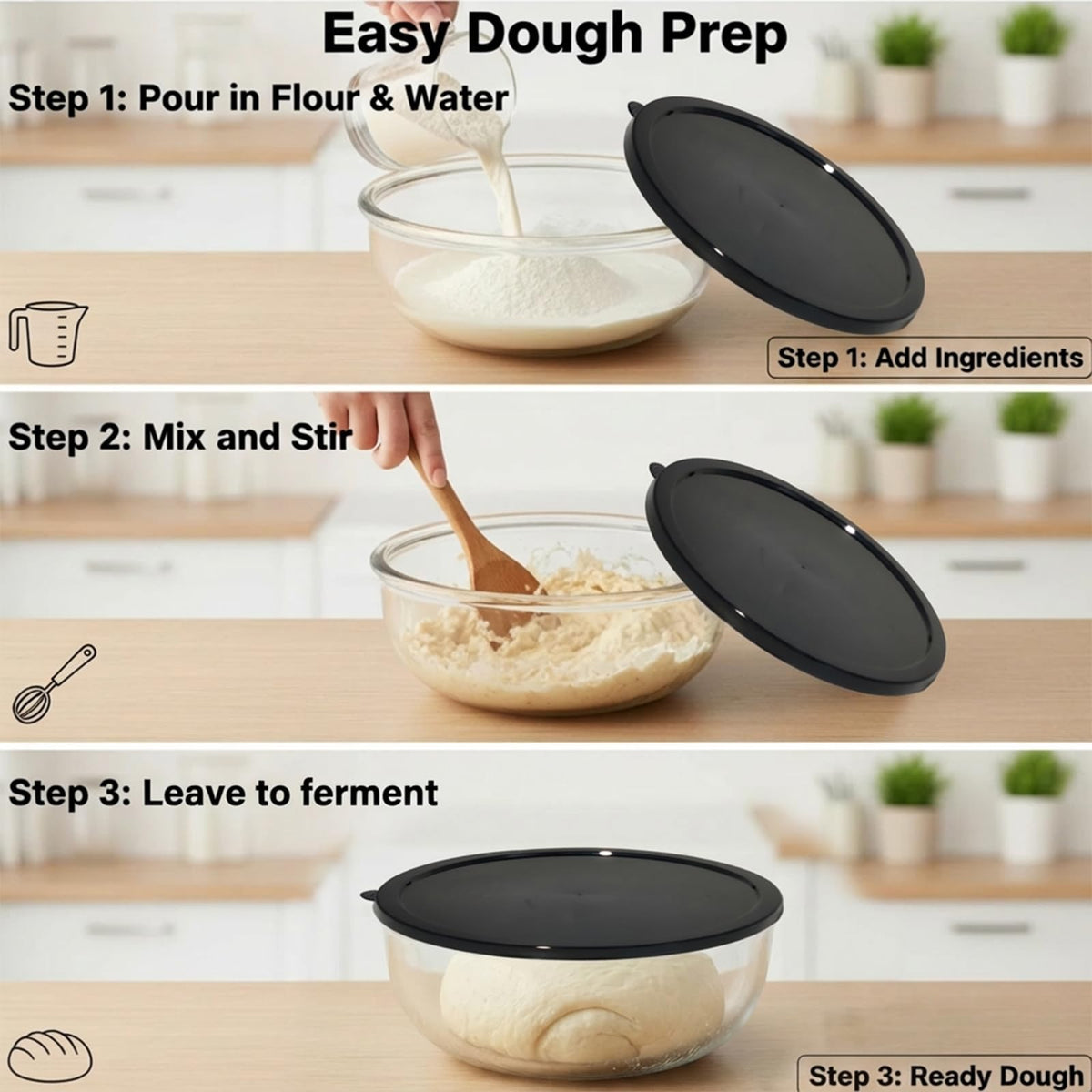 Zombcame durable glass bowl with non porous surface