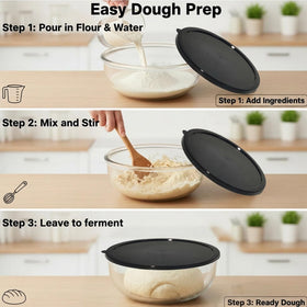 Zombcame durable glass bowl with non porous surface