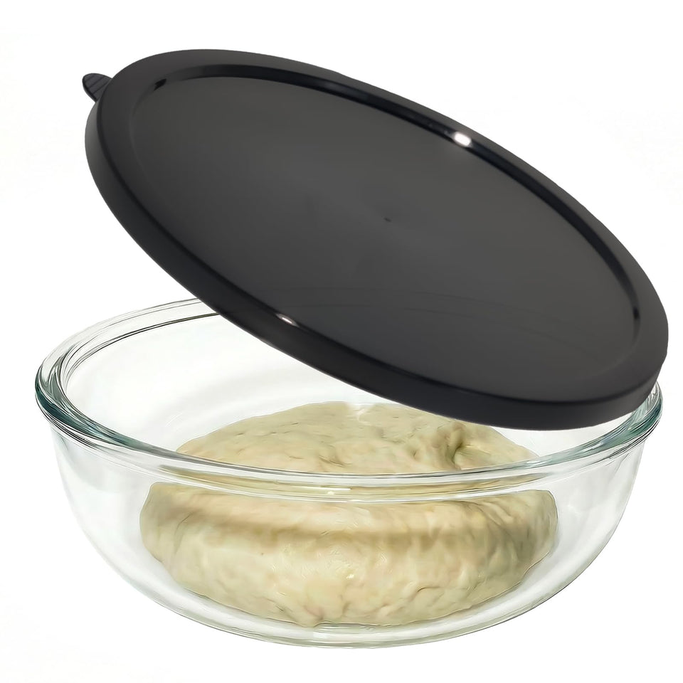 Zombcame large glass mixing bowl with lid ideal for sourdough prep