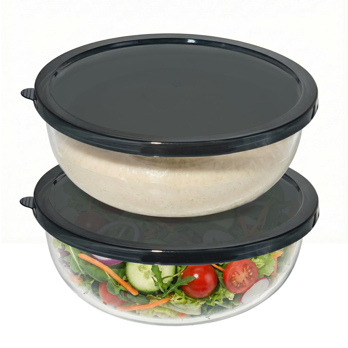 Zombcame stackable bowl with lid for fridge storage