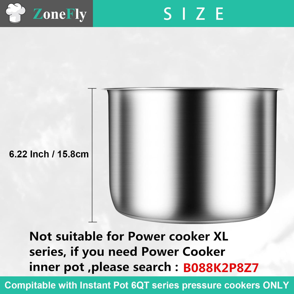 ZoneFly mirror-polished inner pot surface cleans easily after cooking