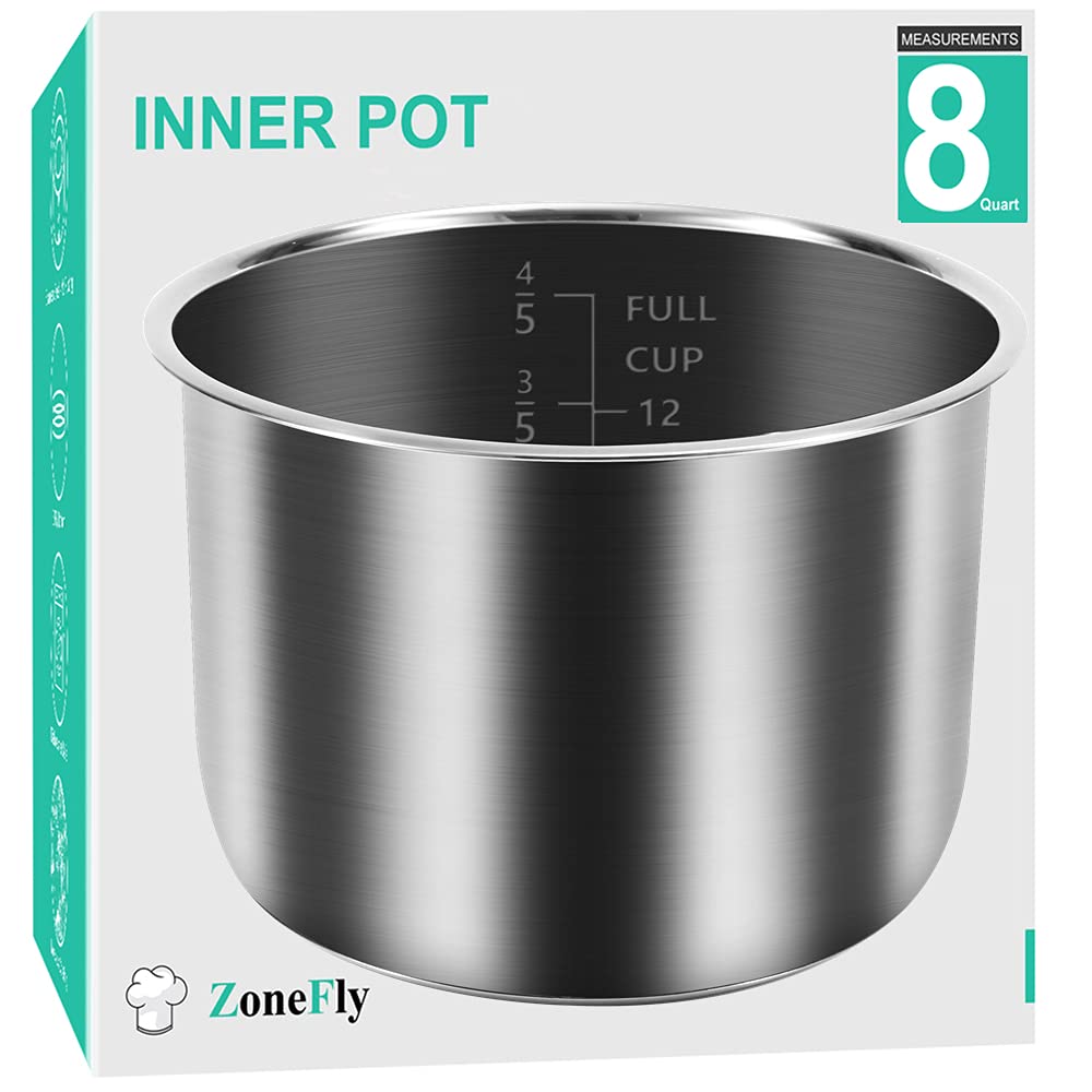 ZoneFly original 8Qt inner pot in stainless steel for PPCXL fits securely and heats evenly