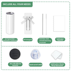 ZONEGRACE 20oz sublimation tumbler with polymer coating ready for heat transfer designs.