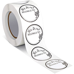 Zonon drink stickers 600-pcs round labels help guests identify drinks easily.