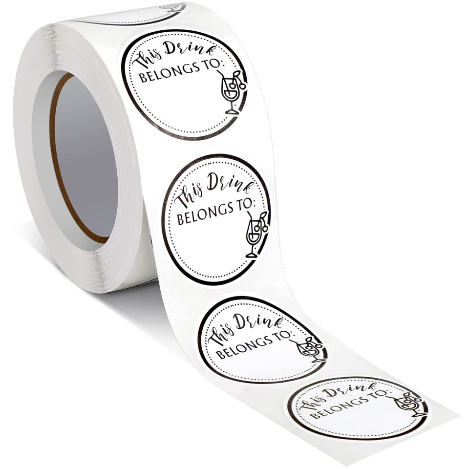 Zonon drink stickers 600-pcs round labels help guests identify drinks easily.