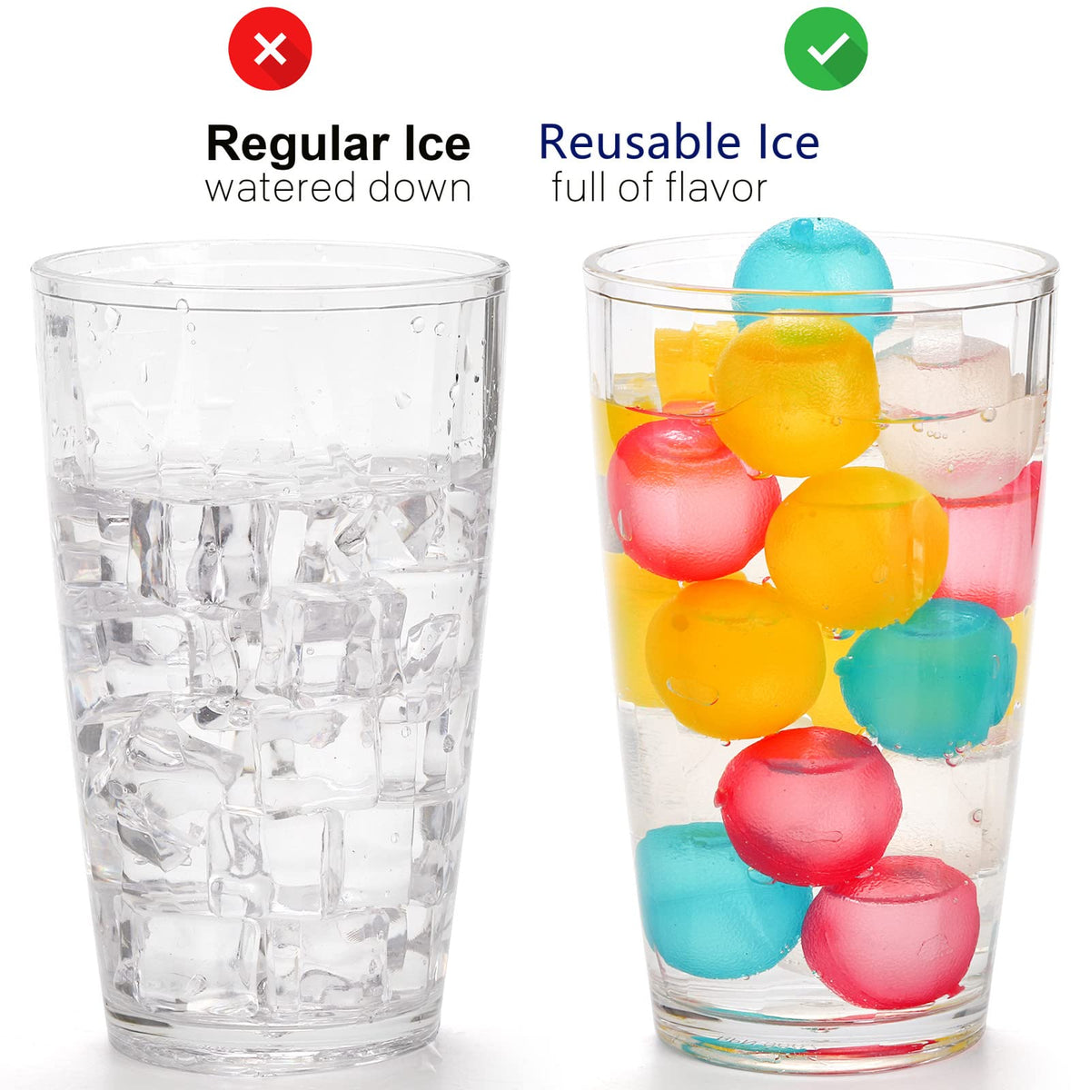 ZOOFOX white round ice cubes keep drinks cool without tasting plastic