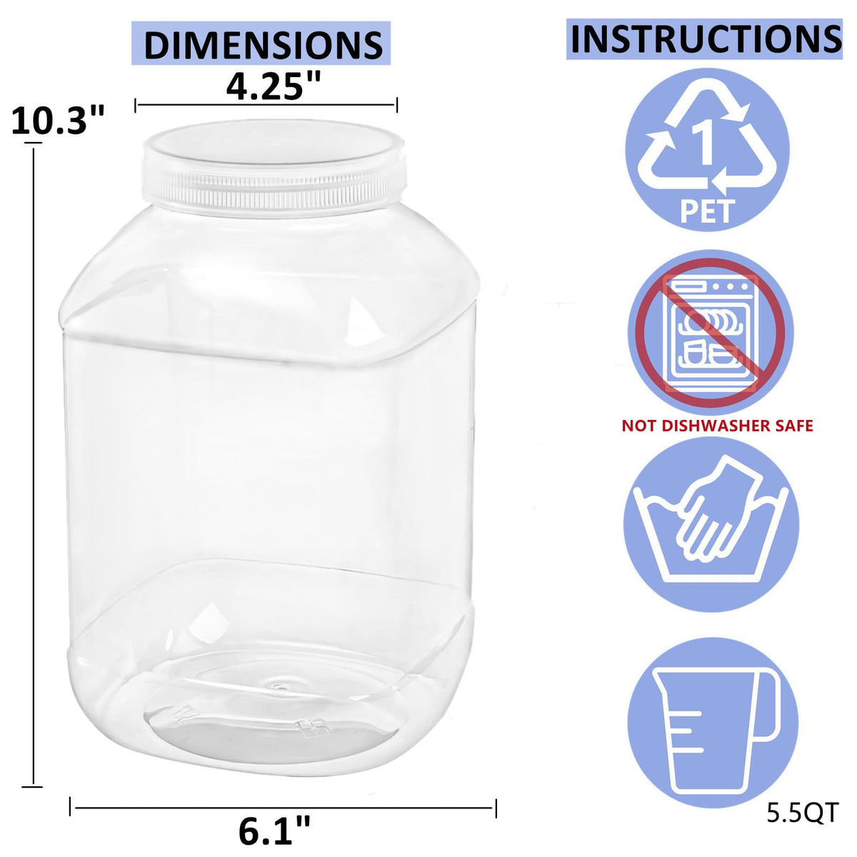 ZOOFOX airtight jar with wide mouth for easy filling and dispensing.