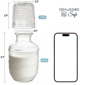 ZOOFOX embossed glass tumbler close-up highlights durable, lead-free construction.