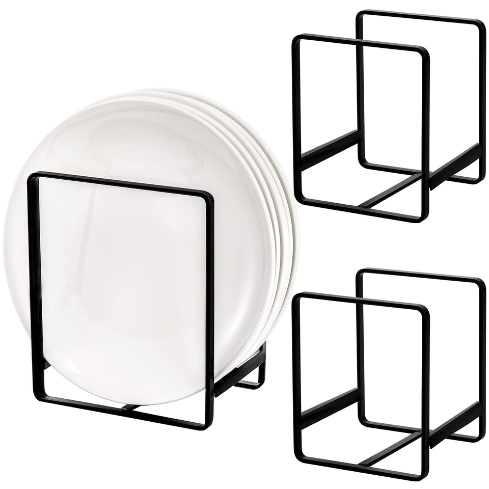ZOOFOX metal dish organizer large in-cabinet display for easy plate access.