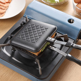 ZOOFOX sandwich maker in action showing browning and even grill marks