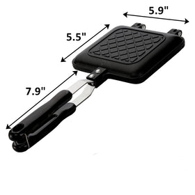 ZOOFOX sandwich maker open panels reveal non-stick plates for easy release