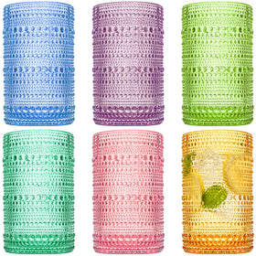 ZOOFOX vintage hobnail glasses for elegant water service and everyday use