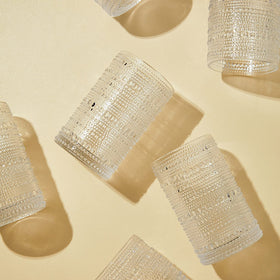 ZOOFOX six-pack vintage glasses with hobnail, great for entertaining guests.