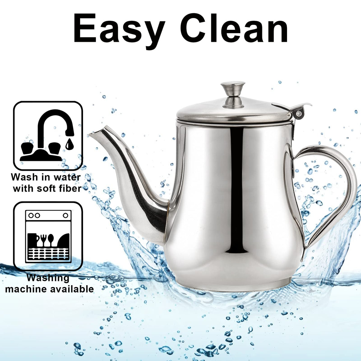 ZOOFOX stainless steel oil dispenser with lid keeps dust out between uses.