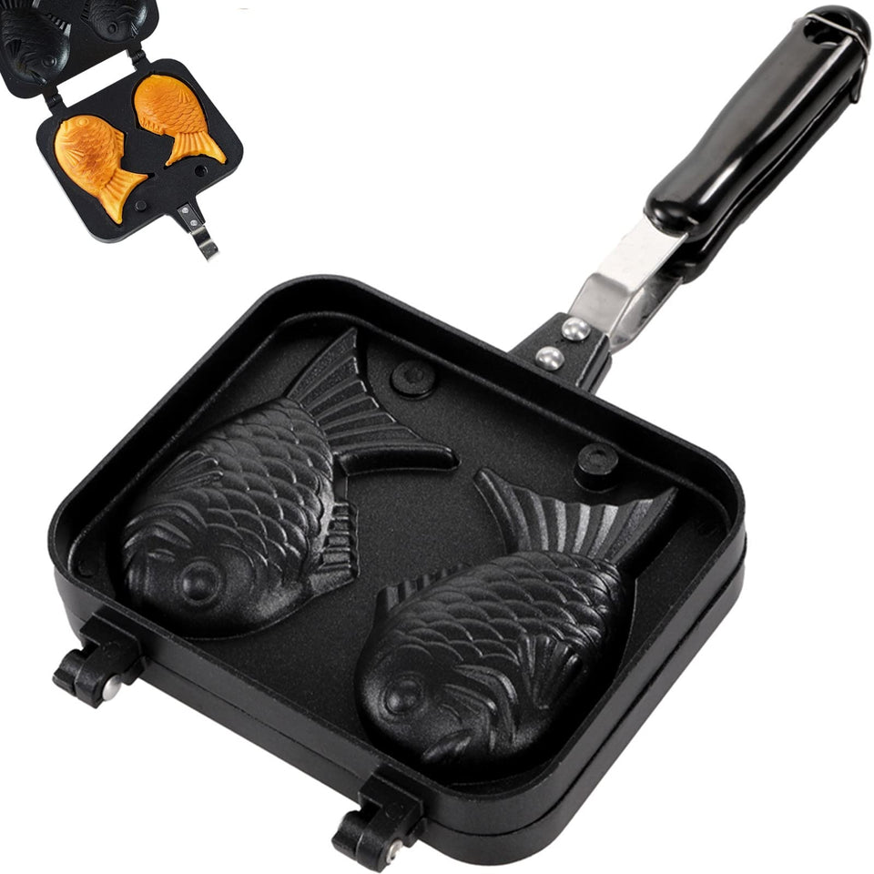 ZOOFOX Taiyaki fish pan top view shows nonstick surface for easy release.