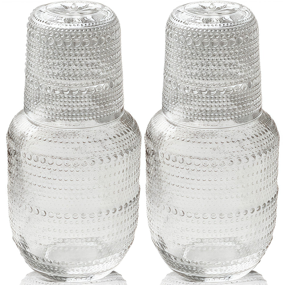 ZOOFOX vintage bedside carafe with tumbler for easy night hydration.