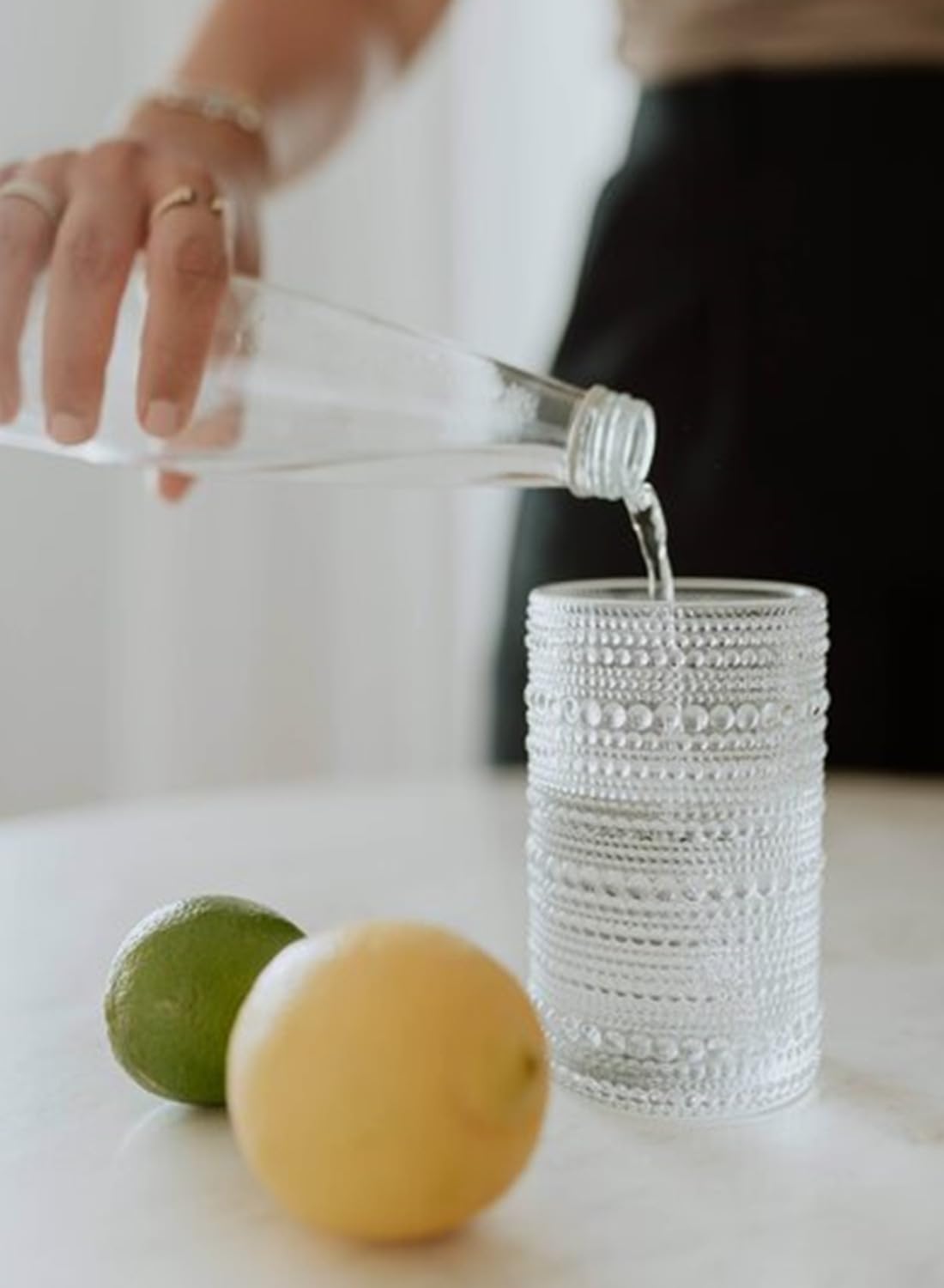 ZOOFOX vintage glasses on a retro table setting, adds elegant decor.