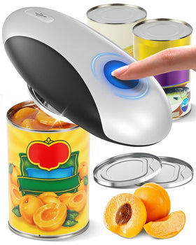 Zoomsnail electric can opener in action with button activation for effortless opening.