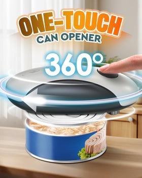 Zoomsnail electric can opener showing magnetic lid lifter for safe lid removal.