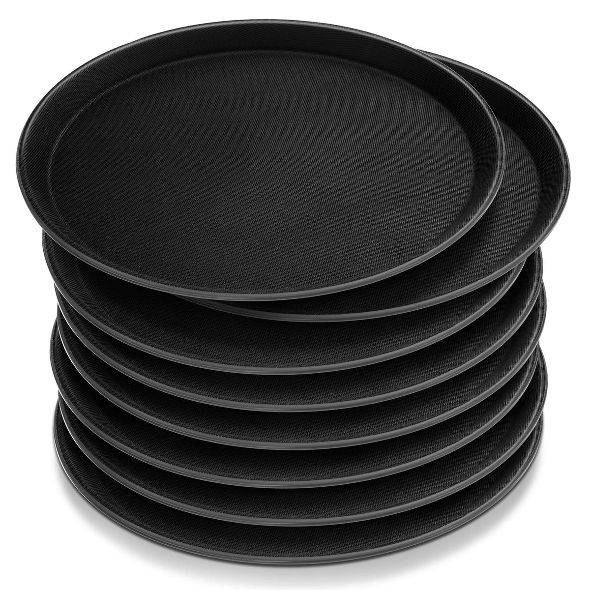 Zopeal 8-piece round tray with raised edges for stable serving of drinks and dishes.