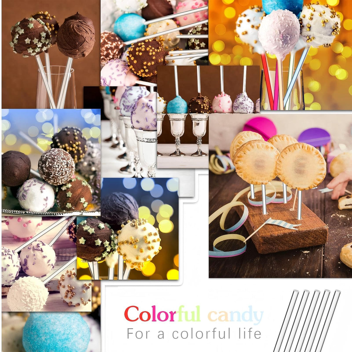 Zopeal dessert decor sticks clear great for party crafts and edible displays.