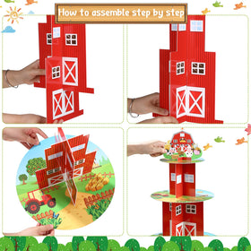 Zopeal Farm Cupcake Stand tool-free assembly for quick setup