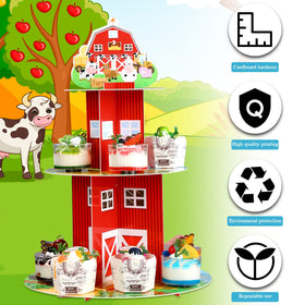 Zopeal Farm Cupcake Stand bottom tier supports larger desserts