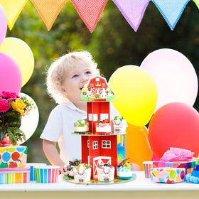 Zopeal Farm Cupcake Stand farm animals design adds playful decor