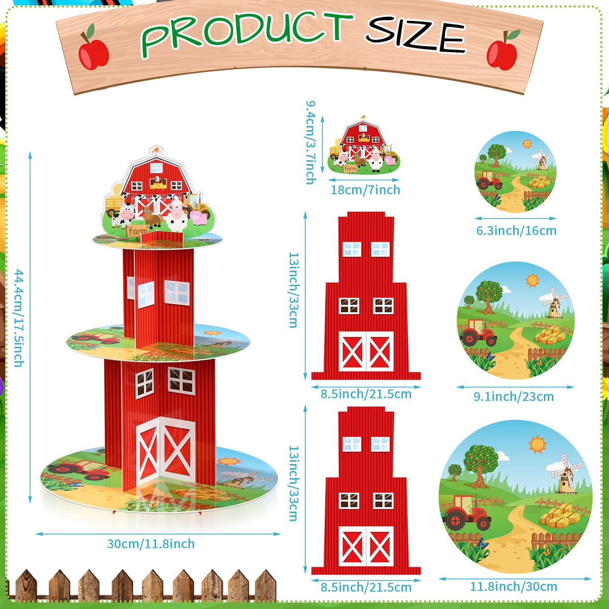Zopeal Farm Cupcake Stand middle tier for cookies and small treats