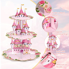 Zopeal pink floral stand for birthday parties and baby showers.