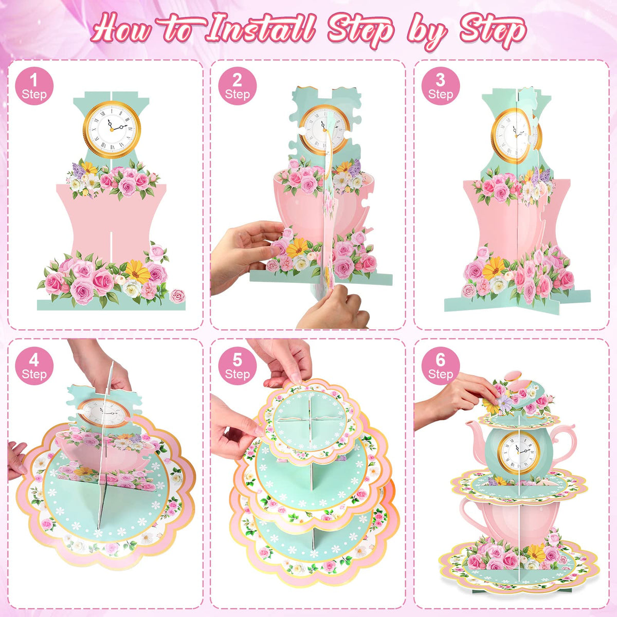 Zopeal dessert tower assembly with easy setup