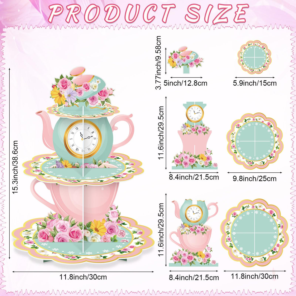 Zopeal vintage teapot cupcake holder elevates party desserts