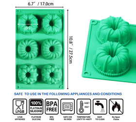 Zorazio 3-pcs silicone cake pan set ideal for donuts, muffins and cupcakes.
