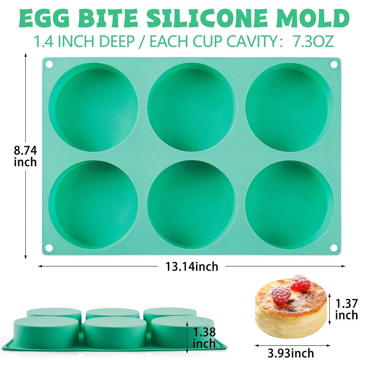 Zorazio six-cavity muffin top pan ideal for large portions and even baking.
