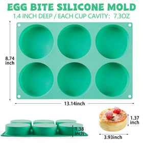 Zorazio six-cavity muffin top pan ideal for large portions and even baking.