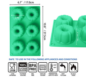 Zorazio heritage-fluted-tube pan shows six mini cakes with defined edges.