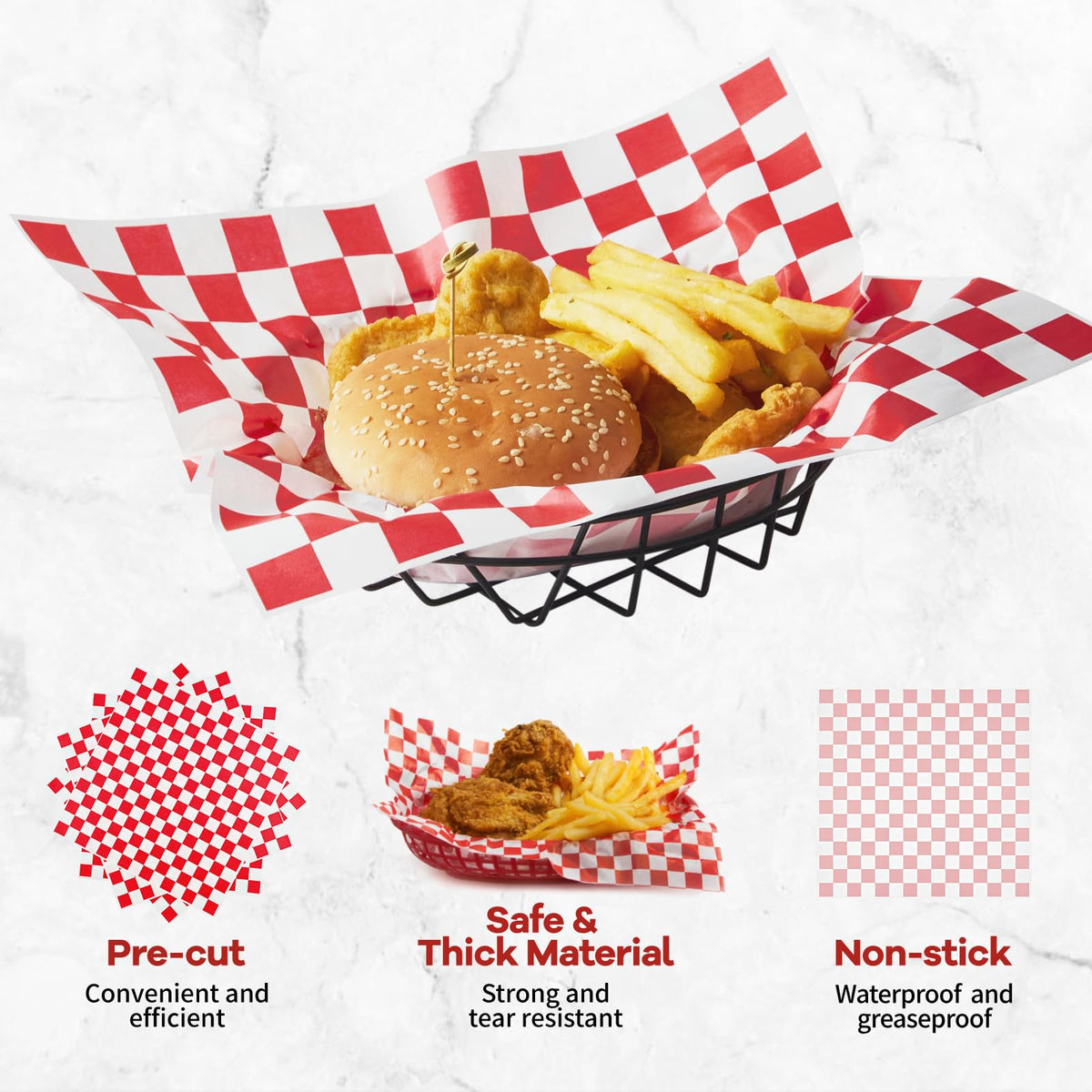 ZORRITA grease resistant wrap protects hands from grease and sauces.