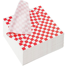 ZORRITA red and white checkered deli paper designed for direct food contact and clean handling.