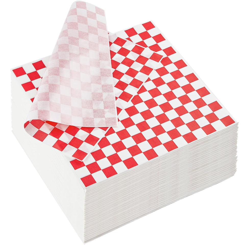 ZORRITA red and white checkered deli paper designed for direct food contact and clean handling.