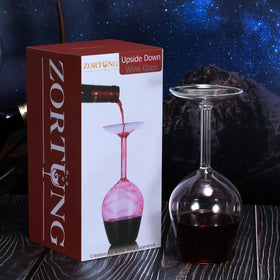 ZORTUNG upside-down wine glass showcasing its unique design for social events