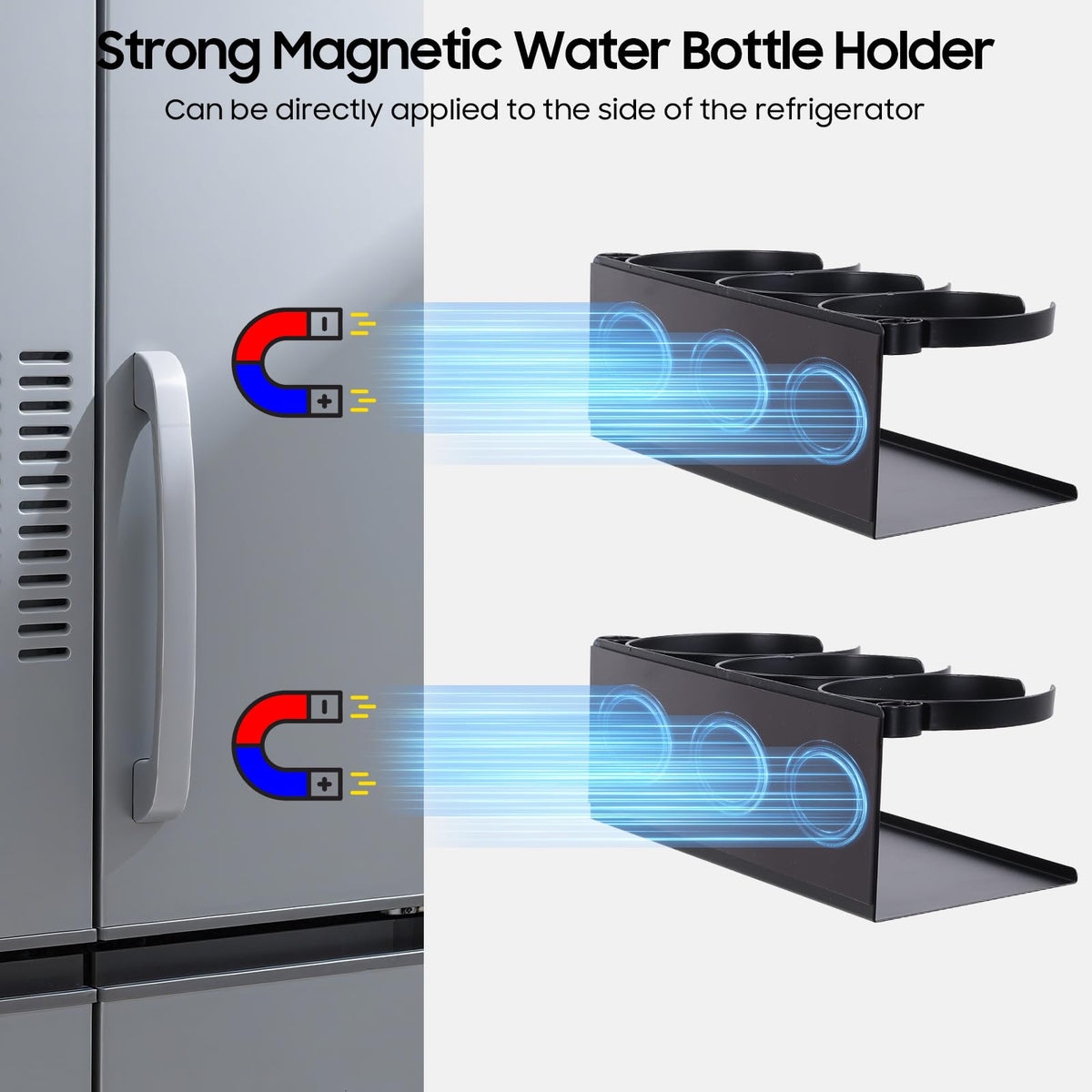 ZOSIX magnets securely grip full cups on metal surfaces for quick access.
