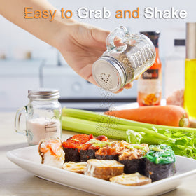 ZOSUJO lead-free glass shakers with engraved S and P for quick identification