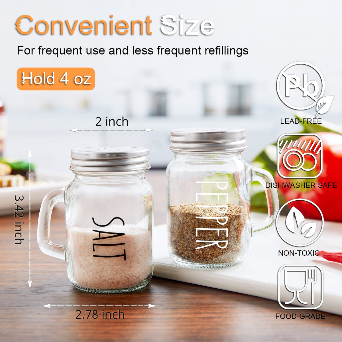 ZOSUJO vintage clear shaker set enhances dining table decor and flavor control